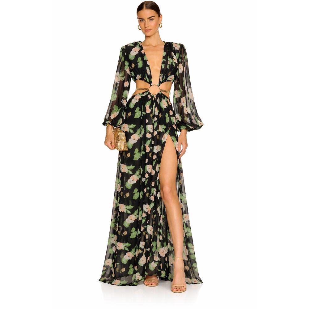 Bronx and Banco Flavia silk blend maxi gown
